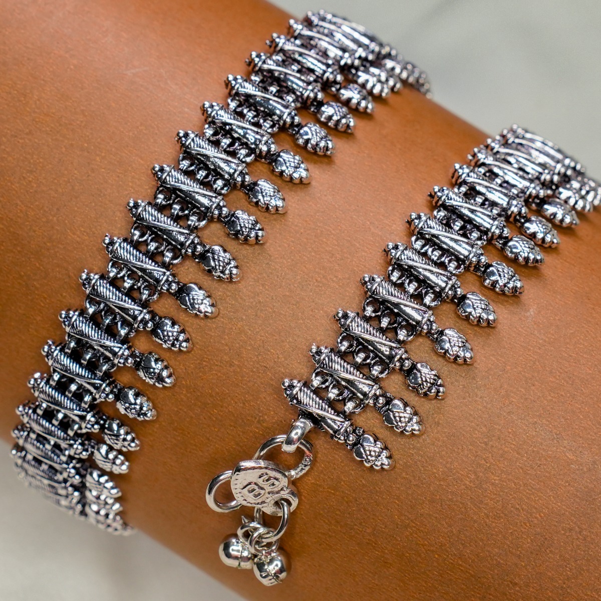  Oxidised Silver Polish Payal Set